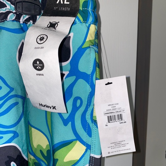 Hurley Mens Cannonball 17” Volley Swim Shorts Sz XL Stretch Hybrid NWT - Picture 2 of 8